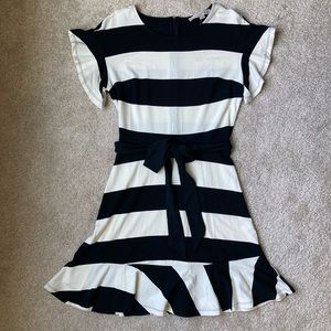 NWT LOFT dress w/black and white stripes
